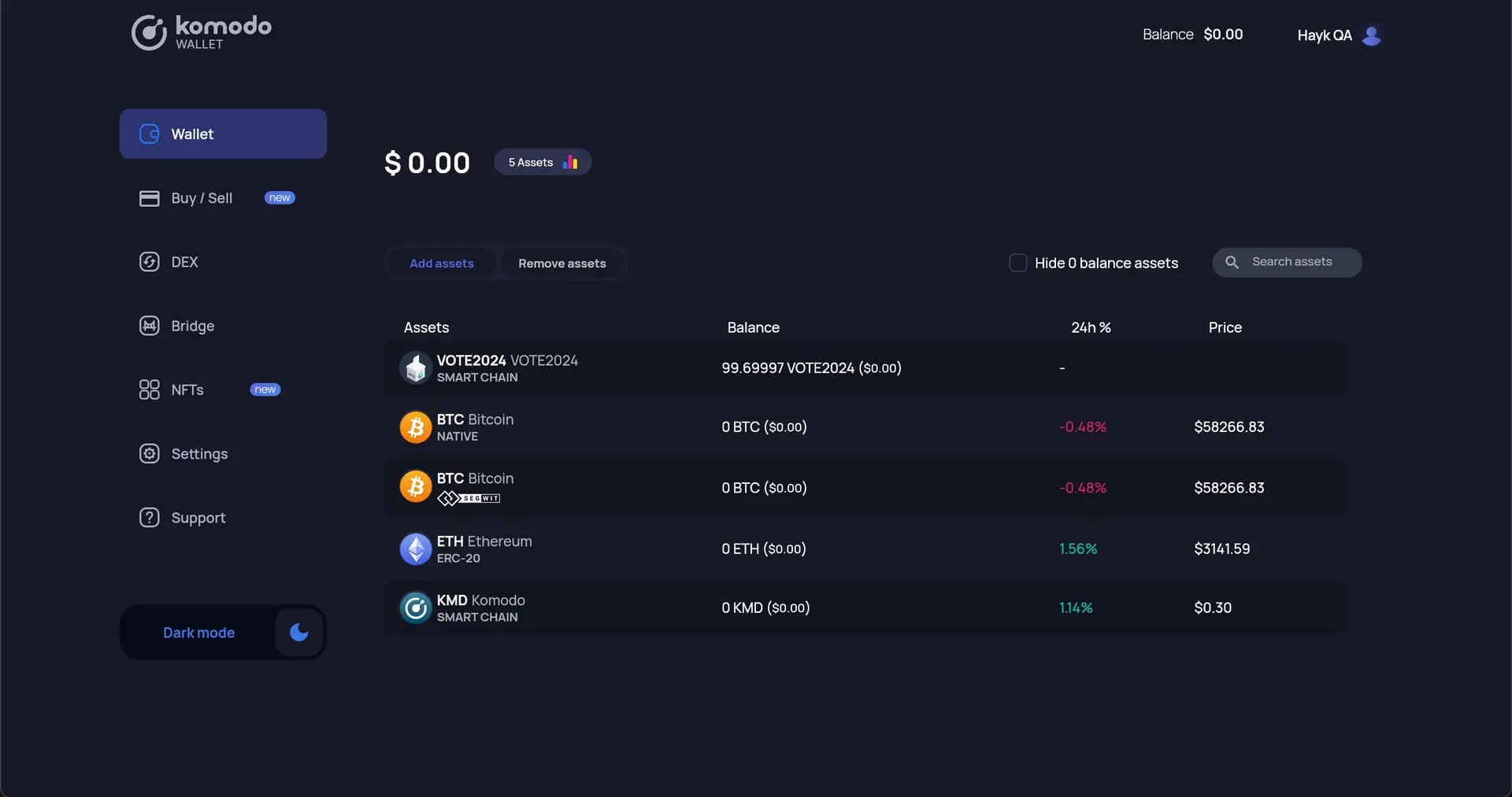  How to Activate Assets in Komodo Web Wallet